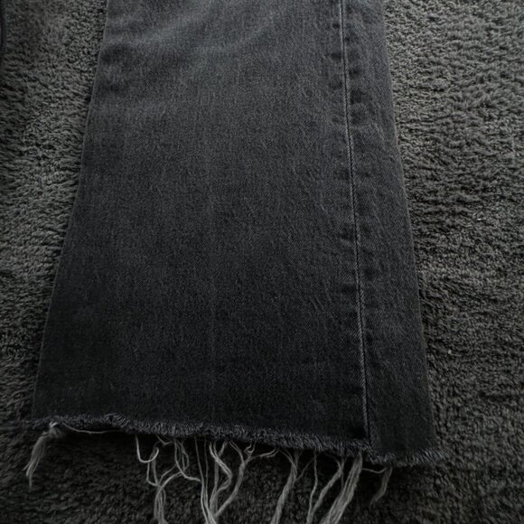 Levi’s PREMIUM RIBCAGE FLARE Button Fly BIG E Frayed Hem Jeans Size 28 Charcoal - Picture 6 of 16
